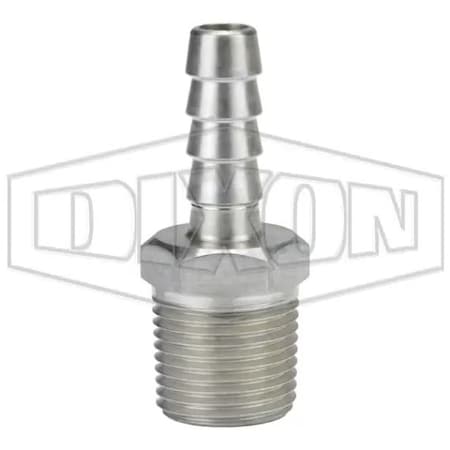 Dixon Hose Insert, 3/8 x 5/16 in, MNPT x Hose Barb, 316 SS, Domestic RN253