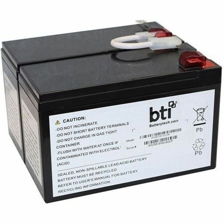 Battery Technology BTI 12V 2-CELL LEAD ACID UPS BATTERY FOR APC BR1200LCDI, BR1300LCD APCRBC109-TAA