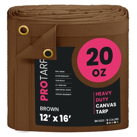 Protarp 12 ft. x 16 ft., 20 Oz, Brown, Polyester PT-402-12X16