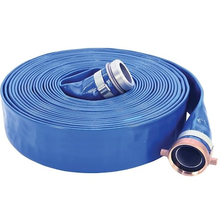 Abbott Rubber Pump Discharge Hose Assembly, 2 in ID, 50 ft L, Female NPSH Swivel x Male NPT Nipple, PVC 1147-2000-50-FN