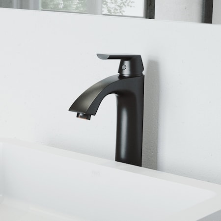 Vigo Linus Single Handle Single-Hole Bathroom Vessel Faucet in Matte Black VG03013MB
