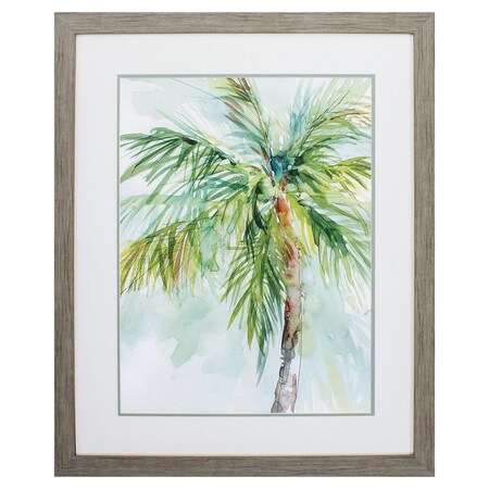 Homeroots 27" X 33" Woodtoned Frame Palm Breezes Ii 366014