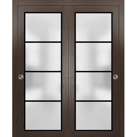 Sartodoors Sliding Closet Bypass Doors with Hardware Planum 2132 48x80 (2* 24x80) Solid Core Modern Interior PLANUM2132DBD-CA-48 x 80 (2* 24x80)