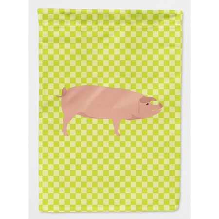 Carolines Treasures American Landrace Pig Green Flag Garden Size BB7758GF