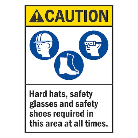 Lyle Caution Hard Hats, Safety Glasses And Safety Shoes, 10x14, Non-Reflective, White G-1245-NA_10x14