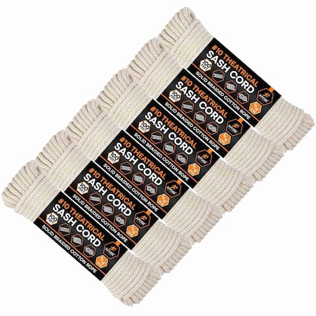 Xpose Safety White Braided Sash Cord 5/16in x 100ft, 6PK WSC516-100-6-X-S