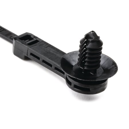 Hellerman Tyton 1Pc Cable Tie w/Offset Fir Tree w/Disc, 25 mm Offset, 9.1"L, PA66HIRHSUV, Black, 500PK 157-00150