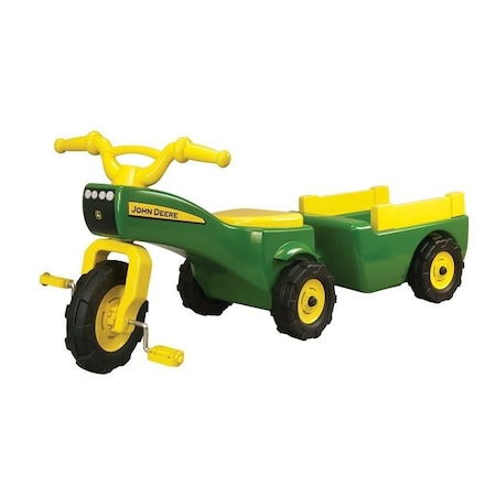 Tomy John Deere Toys Trike w/ Cart, 18 Months and Up, Plastic, Internal Light/Music 46088