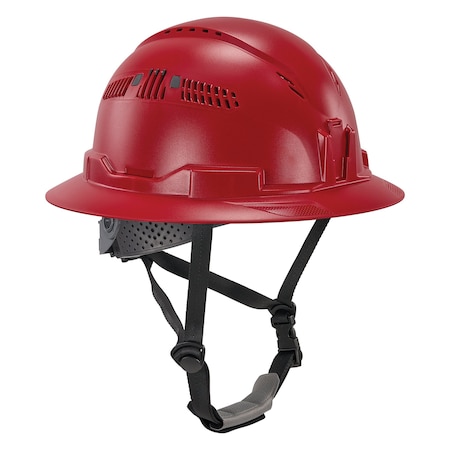 Ergodyne Red Full Brim Safety Helmet, Type 2, Class C 8964