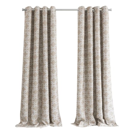 Homeroots 84” Sand Interlock Pattern Window Curtain Panel 473333