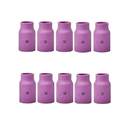 Star Tech Weld TIG Large Ceramic Cup Large Gas Lens Ceramic Cup #12, 3/4in Fit Tig 17, 18, 26, 10PK 53N87