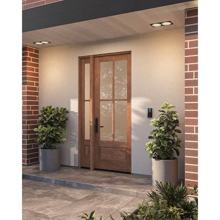 Doornmore G7504, 51.5" x 98" ( 36" Door + 12" Side) Left Hand, Mahogany SDL 4 Lite, 3/4 Lite Exterior Door G7504-SW-3696-G7502-SL_1-1_LI