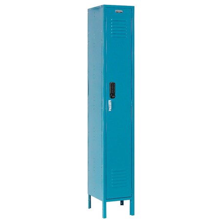 Global Industrial 1-Tier 1 Door Digital Locker, 12"Wx12"Dx66"H, Blue, Unassembled 413216