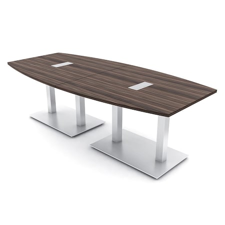 Skutchi Designs Boat Conference Table With Power, 48 in W, 96 in L, Brown HAR-BOT-48x96-DOU-H3041-ESIL