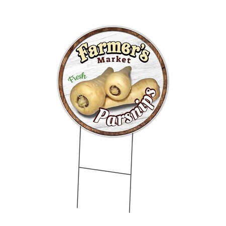 Signmission Farmers Market Parsnips Double Sided Corrugated Plastic Circle Yard Sign, C-24-CIR-DS-WS- Parsnips C-24-CIR-DS-WS- Parsnips