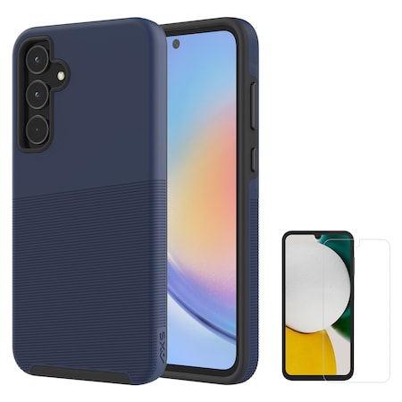 Axs Protech Plus Case And Armorglass Screen Protector For Samsung Galaxy A35 5g, Astral Blue PSAMR1081