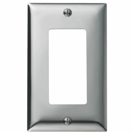 Hubbell Wiring Device-Kellems Wallplates and Boxes, Metallic Plates, 1- Gang, 1) GFCI Opening, Standard Size, Chrome Plated Steel SCH26