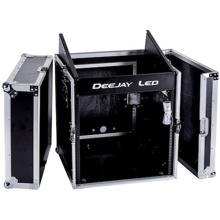 Deejay Led Fly Drive Case 10u Space Slant Mixer Rack / 10 u Space Vertical Rack System with Full AC Door TBHM10U