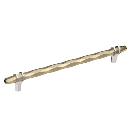 Amerock London 10-1/16 in 256 mm Center-to-Center Golden Champagne/Polished Chrome Cabinet Pull BP36664BBZ26