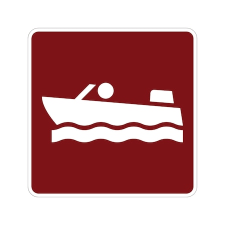 Sign Solutions Usa Motorboating (Symbol), 24 in W x Square, Aluminum Sign DUS10HWT2424RS-055
