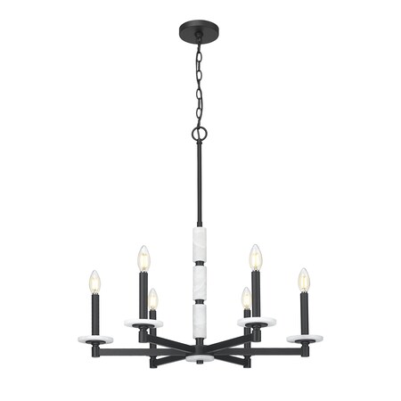 Z-Lite Kaden 6-Light Chandelier, 28 in W, Matte Black 3045-6MB