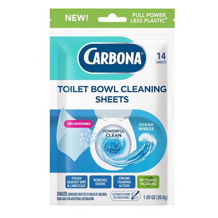Carbona Ocean Breeze Scent Toilet Bowl Cleaner 1.09 oz Wipes 642