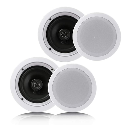 Pyle Pyle 6.5" In-Wall / In-Ceiling Speakers, 2-Way Flush Mount Home Speaker Pair, 200 Watt (Pair) PDIC1661RD