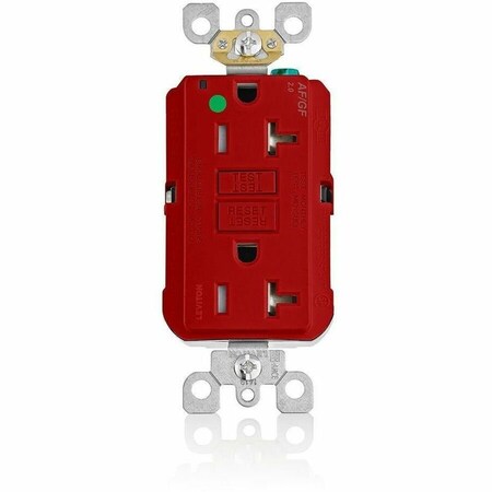 Leviton Receptacle, 20 A, 125V AC, Red AGTR2-HGR