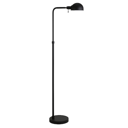 Homeroots 66" Black Reading Floor Lamp With Black Dome Shade 523427