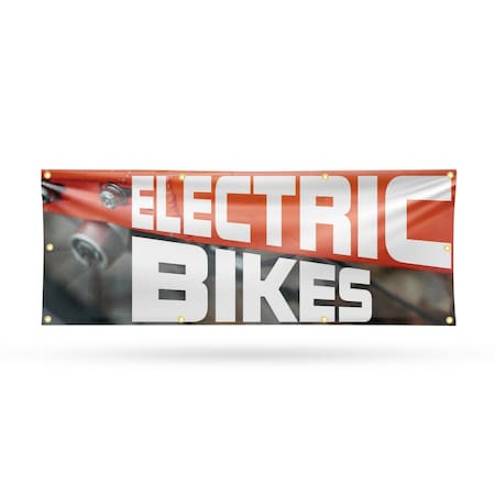 Signmission Electric Bikes, 36 Inch x 96 Inch, Vinyl Banner B-96-30555