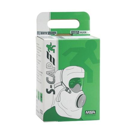 Msa Safety S-CAP Disposable Emergency Fire Escape Hood, PAPR System, 15 min Escape Duration, PVC Hood 10064644