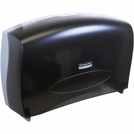 Kimberly-Clark Professional Essential Cored Jumbo Roll Toilet Paper Dispenser (09551), Black, 20.43" x 13.12" x 5.8" (Qty 1) 09551
