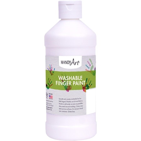 Handy Art Washable Finger Paint, White, 16 oz., 6PK 241-005