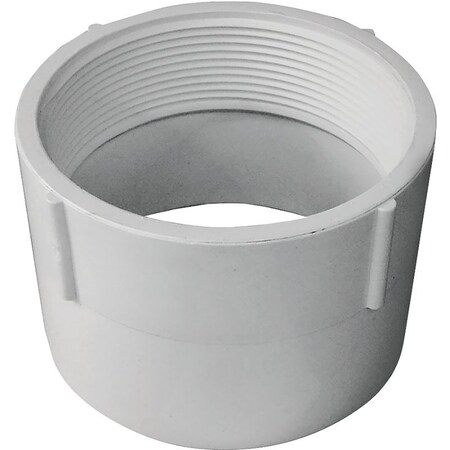 Genova CANPLAS Pipe Adapter, 4 in, FNPT x Hub, PVC, White 192894