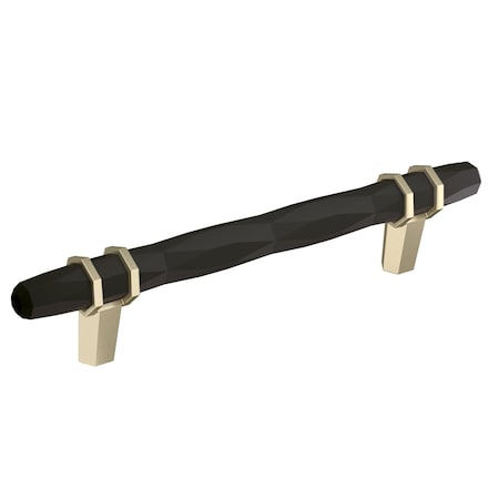 Amerock London 5-1/16 in 128 mm Center-to-Center Black Bronze/Golden Champagne Cabinet Pull BP36649BBRBBZ