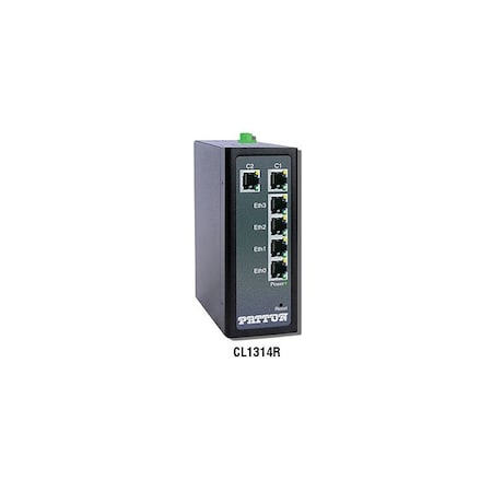 Patton Ruggedized 5.7 Mbps CopperLink Ethernet Extender Remote; 4 x10/100 CL1314R/R/EUI
