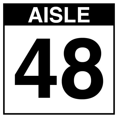 5S Supplies Warehouse Aisle 48 Sign - 16in x 16in - SINGLE - BRKT - PVC AISLE48-16X16-SINGLE-BRKT