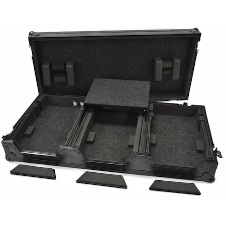 Deejay Led DJ Fly Drive Case for two Large Players CDJ2000 DJM900 w/Laptop Shelf w/Wheels TBHDJM9HCDJKWLTB
