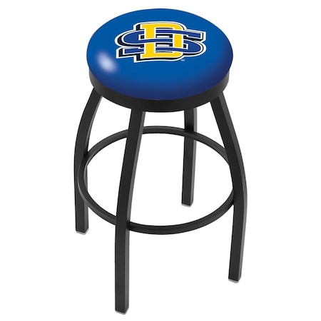 Holland Bar Stool Co 36" Blk Wrinkle South Dakota State Swivel Bar Stool, Accent Ring L8B2B36SDakSt