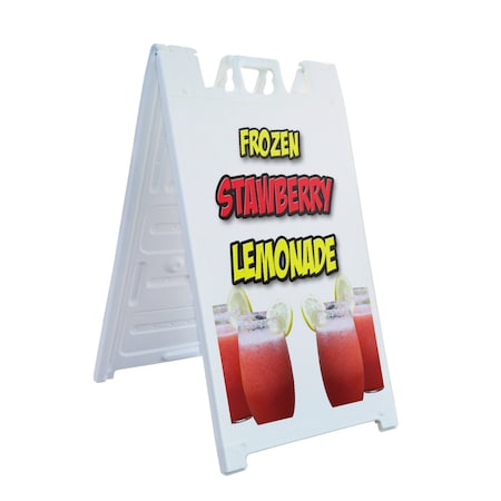 Signmission Frozen Strawberry Lemonade, A-Frame & 2 Sign Inserts, Heavy-Duty Plastic Frame SBHD-C-2436-Frozen Strawberry Lemonade