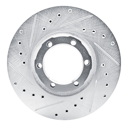 Dynamic Friction Co DFC Brake Rotor - Drilled and Slotted - Silver 631-72049L