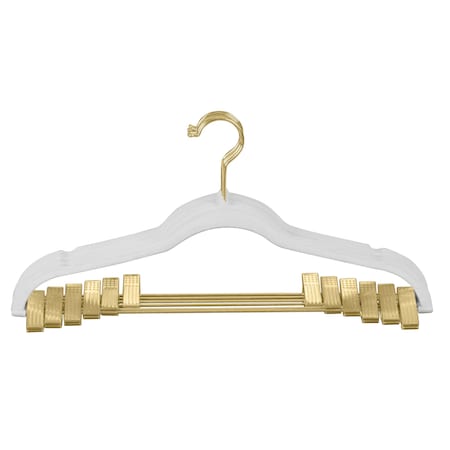 Simplify 6 Pack Velvet Hangers with Clips in White 23250-G-WHITE