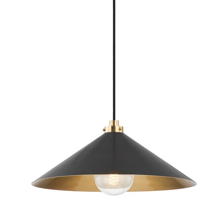 Hudson Valley Lighting Mark D. Sikes X Clivedon 1 Light Pendant 20 In. Aged Brass/Distressed Bronze MDS1402-AGB/DB