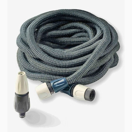 Kings County Tools 98 ft Expandable Garden Hose Italian Made Flexible Outdoor Water Hose w/ Nozzle & Quick Connectors GW68C02-06