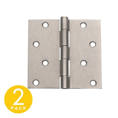 Global Door Controls 4 in Leaf W x 4 in Leaf H, Satin Nickel CP4040-US15-M