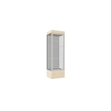 Ghent Lighted Floor Display Case 24x76x20, 12" Base, Satin 93LFHB-SN-BGW