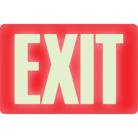 U.S. Stamp & Sign Glow In The Dark Sign, , EXIT, 12"W X 8"H, Red/White 4792