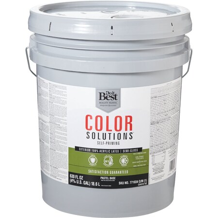 Do It Best Color Solutions 100% Acrylic Latex Self-Priming Semi-Gloss Exterior House Paint Pastel Base 5 Gal. CS49W0702-20