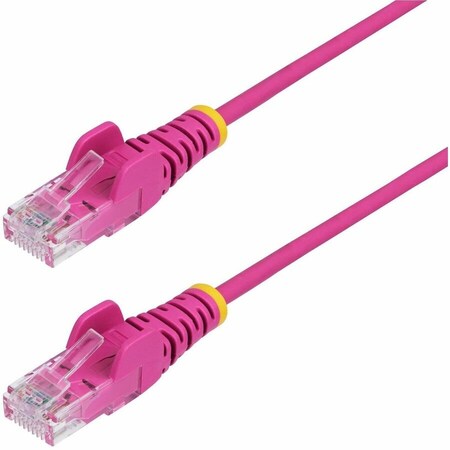Startech.Com 2ft Pink Slim CAT6 Ethernet Cable, Snagless, 100W PoE, UTP, LSZH, 28AWG Bare Copper Wire, Slim RJ45 N6PAT2PKS