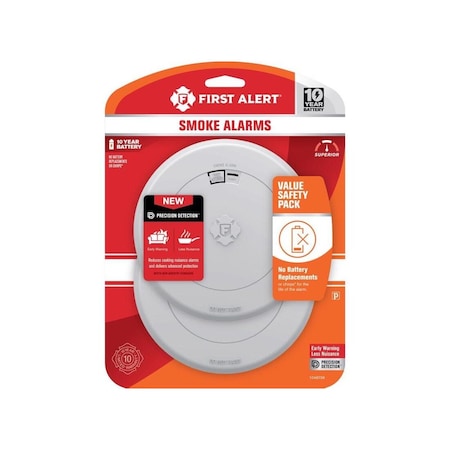 Ademco Smoke Detector 2 Pack 10 year Battery-Powered Photoelectric 1046736